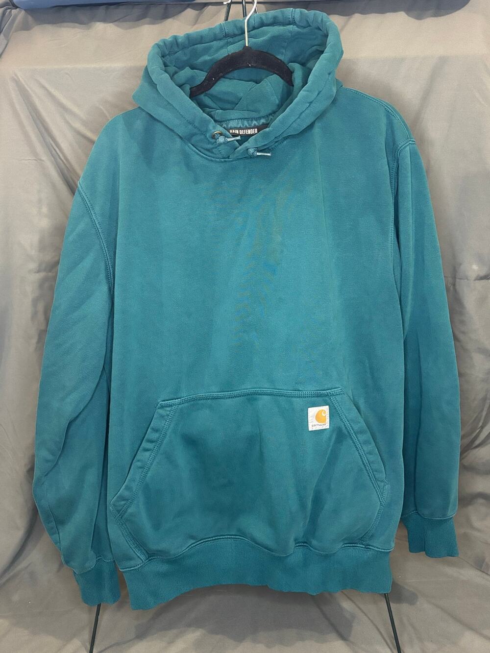 Carhartt Rain Defender Loose Fit Heavyweight Hoodie Sweatshirt Men’s Large Teal
